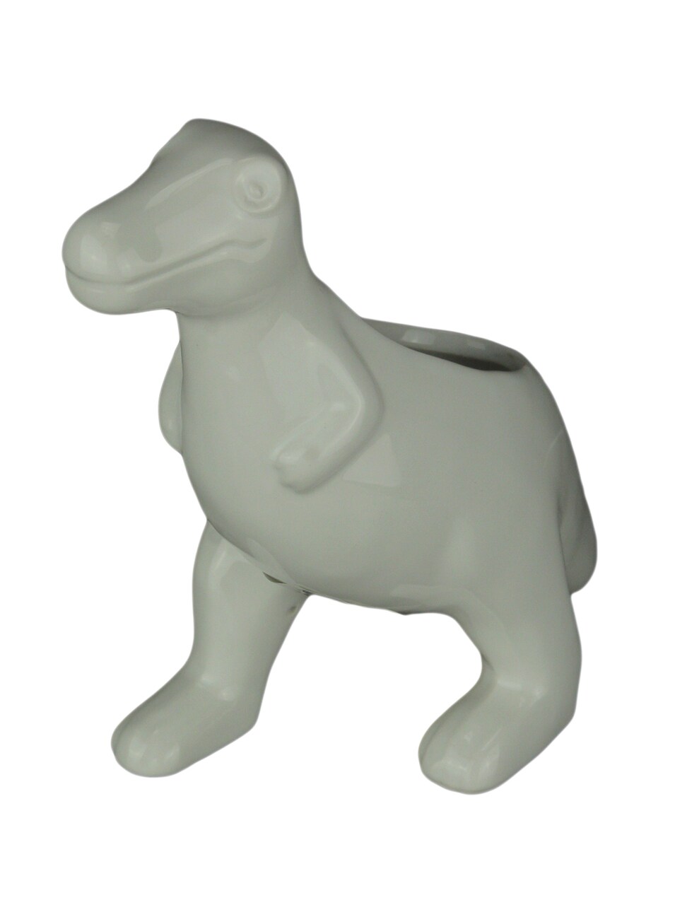 White Ceramic Tyrannosaurus Rex Dinosaur Jurassic Decor Planter